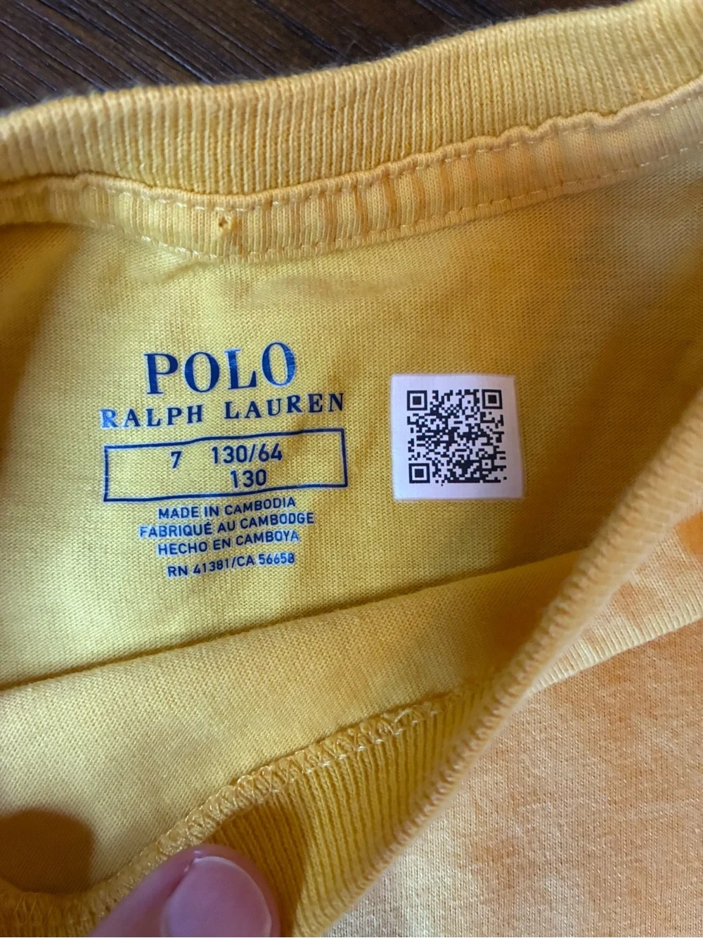 Ralph Lauren Yellow Short Sleeve Tee with Navy Pony Embroidery